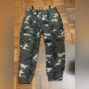 Bershka Camouflage Cargo Trousers